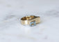 Bague 53 Bague Tank Art déco en or jaune, platine, aigue-marine et diamants 58 Facettes