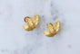 Boucles d'oreilles Boucles d'oreilles clip feuille en or jaune, années 60 58 Facettes