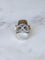 Bague 58 Bague chevalière en or jaune, argent, améthyste et tourmalines roses 58 Facettes