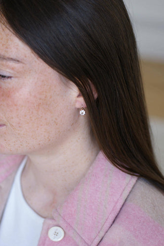 Boucles d'oreilles Dormeuses anciennes - Boucles d'oreilles en or rose et diamants 58 Facettes