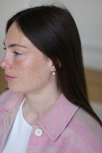 Boucles d'oreilles Dormeuses anciennes - Boucles d'oreilles en or rose et diamants 58 Facettes