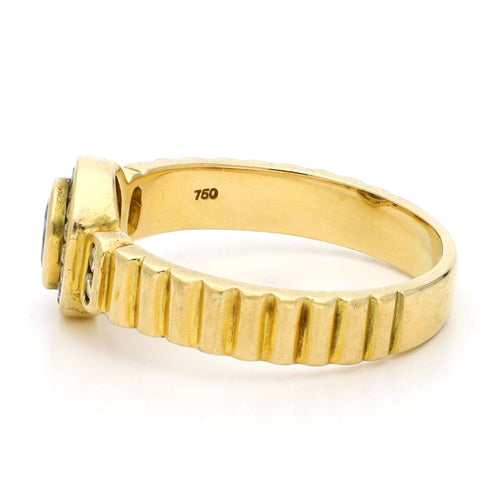 Bague 57 Bague cluster vintage en or jaune 18 ct, saphir et diamants 58 Facettes AEC5F07054424BCE932EFADCD9695B8C