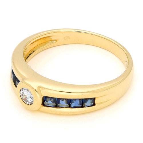 Bague 54.5 Punto Luce - Bague en or jaune 18k, diamant et saphirs 58 Facettes B905F1DE60F44DA496E3D9C5EFE4106C