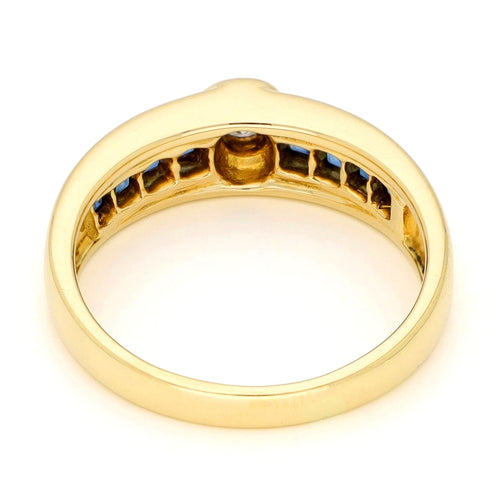 Bague 54.5 Punto Luce - Bague en or jaune 18k, diamant et saphirs 58 Facettes B905F1DE60F44DA496E3D9C5EFE4106C