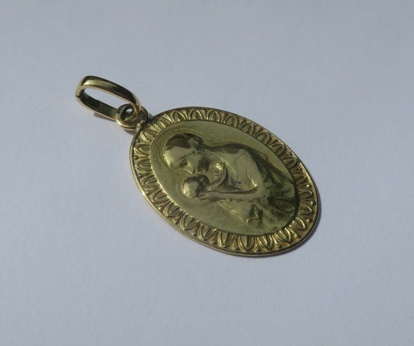 Pendentif Dropsy - Pendentif médaille Vierge à l’Enfant en or jaune 58 Facettes Pendentif