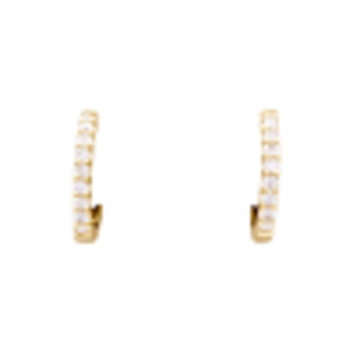 Boucles d'oreilles Créoles en or jaune 750 et diamants 58 Facettes 35468