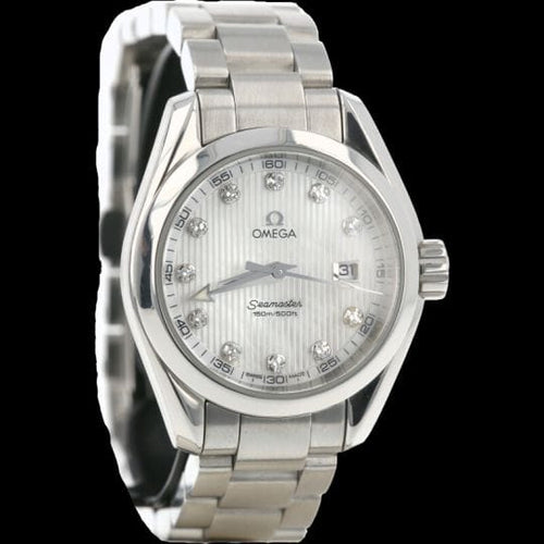 Montre Omega Seamaster Aqua Terra - Montre Lady en acier et diamants 58 Facettes MT47023