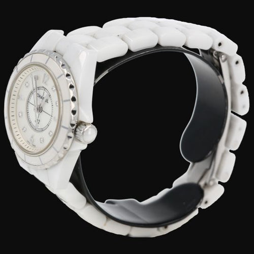 Montre Chanel J12 - Montre 29 mm en céramique, nacre et diamants 58 Facettes MT45930