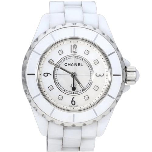 Montre Chanel J12 - Montre 33 mm en céramique et diamants 58 Facettes MT46965