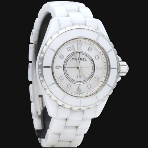 Montre Chanel J12 - Montre 33 mm en céramique et diamants 58 Facettes MT46965