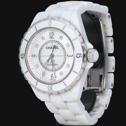 Montre Chanel J12 - Montre 38 mm en céramique et diamants 58 Facettes MT46969