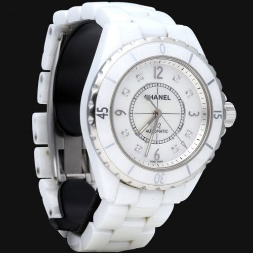Montre Chanel J12 - Montre 38 mm en céramique et diamants 58 Facettes MT46969