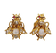 Puces d'oreilles victoriennes abeilles en or 18k, diamants, opales et rubis
