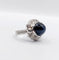 Bague 53 Bague Art déco en or blanc 18k, platine, saphir et diamants 58 Facettes A07390