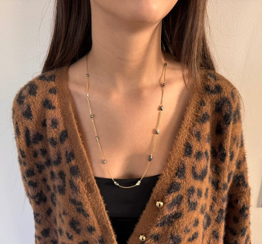 Collier Sautoir en or rose 18 carats et perles de Tahiti 58 Facettes id: 1430981