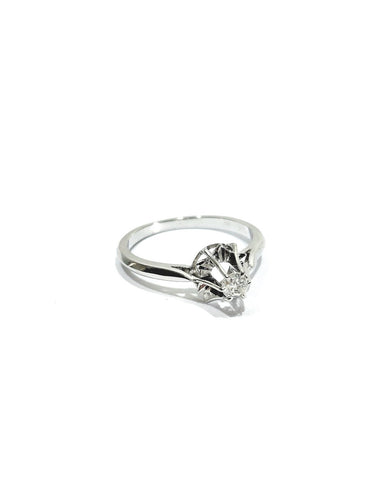 Bague 53 Bague solitaire en or blanc 18 carats et diamant 58 Facettes id: 1775690