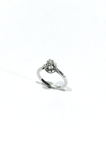 Bague 53 Bague solitaire en or blanc 18 carats et diamant 58 Facettes id: 1775690