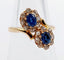 Bague 54 Bague marguerite antique en or rose 18k, saphirs et diamants 58 Facettes A07394