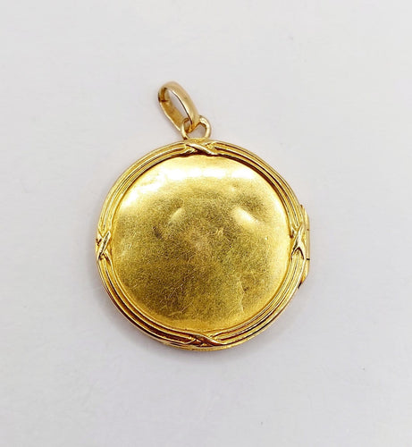 Pendentif Pendentif porte-photo en or 18k et verres de couleur 58 Facettes A07396