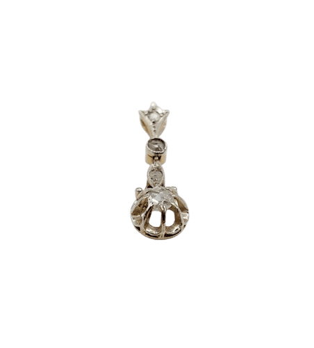 Pendentif Pendentif antique en or 18k, platine et diamants taille rose 58 Facettes A07398