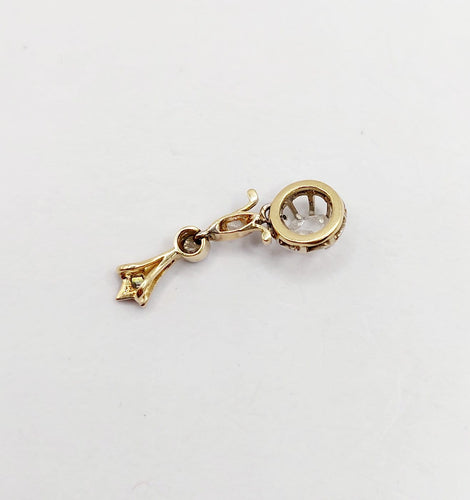Pendentif Pendentif antique en or 18k, platine et diamants taille rose 58 Facettes A07398