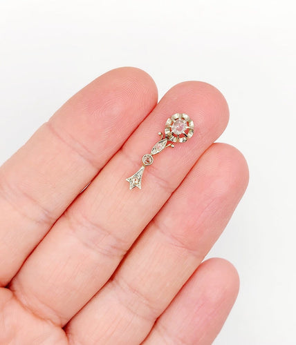 Pendentif Pendentif antique en or 18k, platine et diamants taille rose 58 Facettes A07398