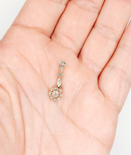 Pendentif Pendentif antique en or 18k, platine et diamants taille rose 58 Facettes A07398