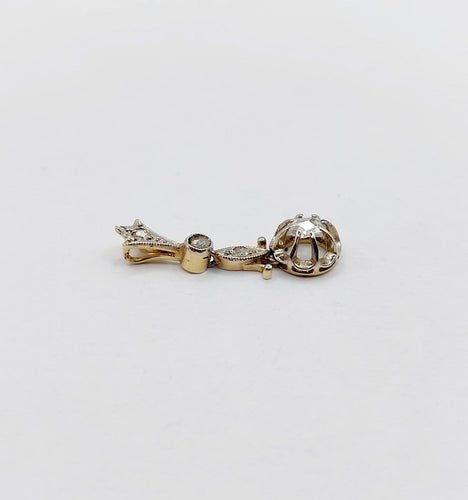 Pendentif Pendentif antique en or 18k, platine et diamants taille rose 58 Facettes A07398
