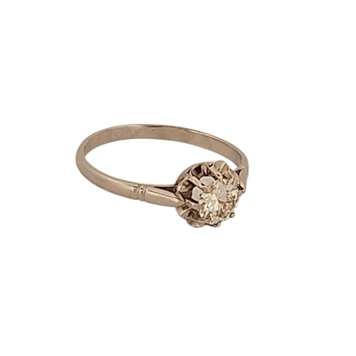Solitaire - Bague en platine avec diamant