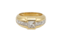 Bague 50.5 Bague chevalière en or jaune 18 carats et diamants princesse 58 Facettes 12387