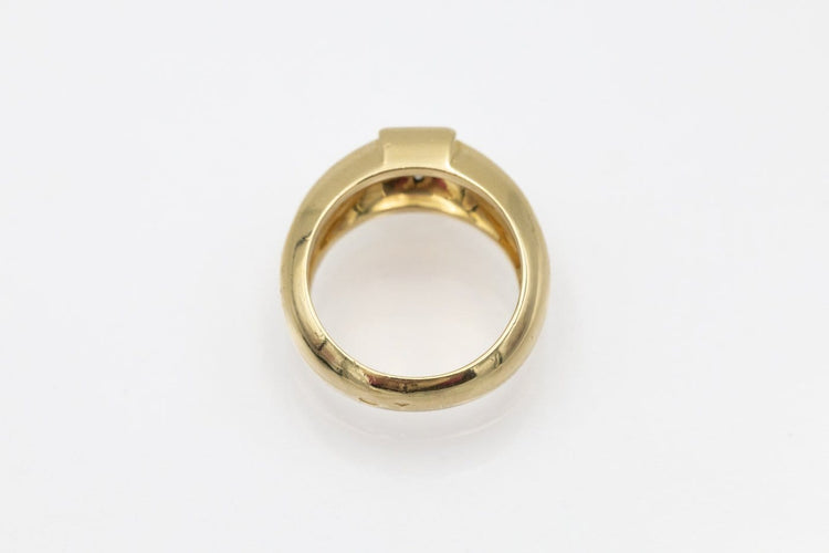 Bague 50.5 Bague chevalière en or jaune 18 carats et diamants princesse 58 Facettes 12387