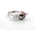 Bague 53 Bague en or blanc 18 ct avec perle et diamants 58 Facettes 382 B OC