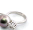 Bague 53 Bague en or blanc 18 ct avec perle et diamants 58 Facettes 382 B OC