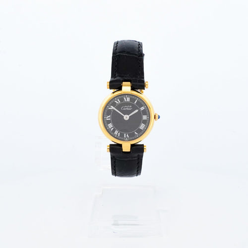 Montre Cartier Must Vendôme - Montre SM en vermeil cadran romain noir 58 Facettes 477
