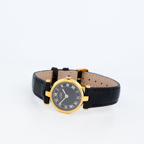 Montre Cartier Must Vendôme - Montre SM en vermeil cadran romain noir 58 Facettes 477