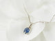 Collier Collier solitaire en or blanc et saphir ovale 58 Facettes CLAL