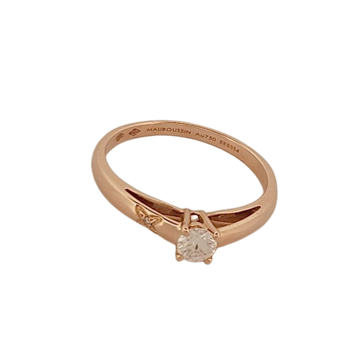 Mauboussin - Bague solitaire en or jaune et diamants