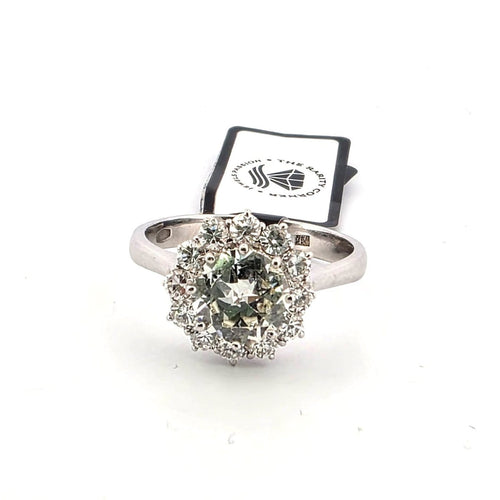 Bague 53 Bague en or blanc 18 ct avec diamant central et diamants 58 Facettes 12 B OC