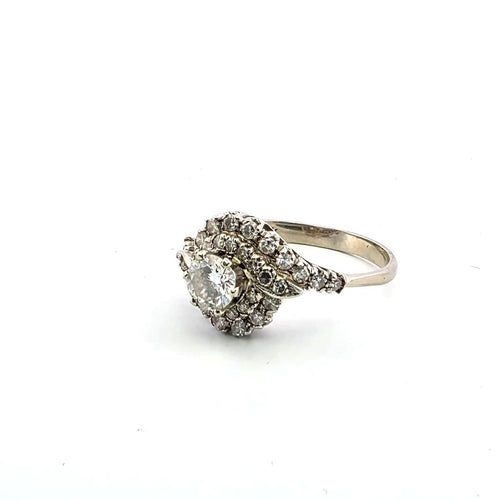 Bague 56 Bague en or blanc 18 ct avec diamants 58 Facettes 508 A