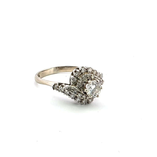 Bague 56 Bague en or blanc 18 ct avec diamants 58 Facettes 508 A