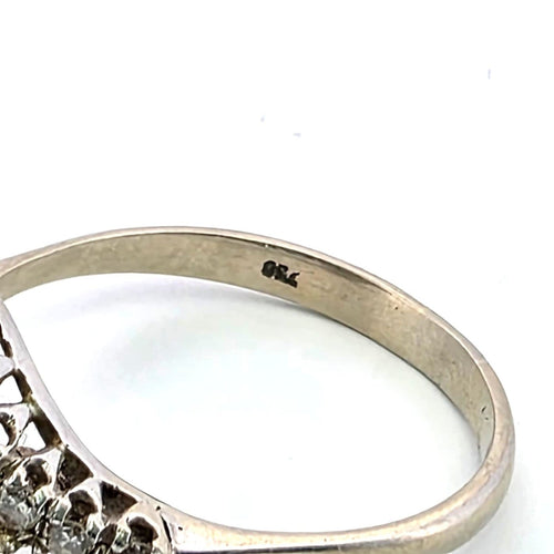 Bague 56 Bague en or blanc 18 ct avec diamants 58 Facettes 508 A