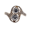 Bague 57 Bague toi et moi antique en or 18k, platine et diamants 58 Facettes A07403