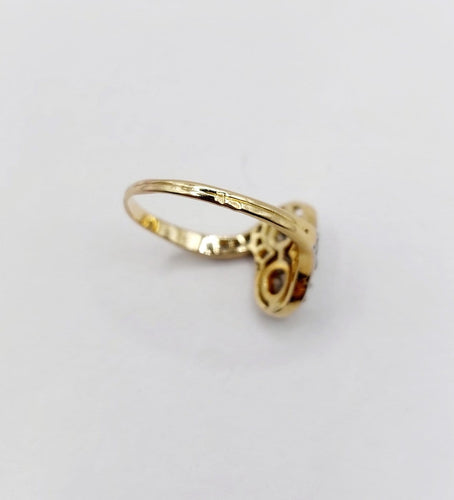 Bague 57 Bague toi et moi antique en or 18k, platine et diamants 58 Facettes A07403