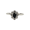 Bague 53 Bague marguerite en or blanc, saphir et diamants 58 Facettes 742