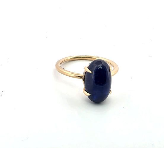 Bague 52 Bague en or jaune 18 carats, diamants et saphir de Birmanie 58 Facettes 212 B OC