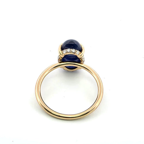 Bague 52 Bague en or jaune 18 carats, diamants et saphir de Birmanie 58 Facettes 212 B OC