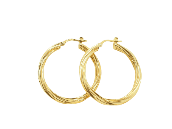 Boucles d'oreilles Boucles d'oreilles créoles torsadées en or jaune 18 carats 58 Facettes Mtor