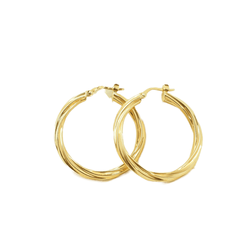 Boucles d'oreilles Boucles d'oreilles créoles torsadées en or jaune 18 carats 58 Facettes Mtor