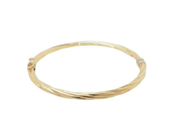 Bracelet Bracelet enfant ouvrant jonc torsadé en or jaune 58 Facettes 33634