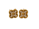 Boucles d'oreilles Van Cleef & Arpels Vintage Alhambra - Boucles d'oreilles en or jaune et diamants 58 Facettes jnci78
